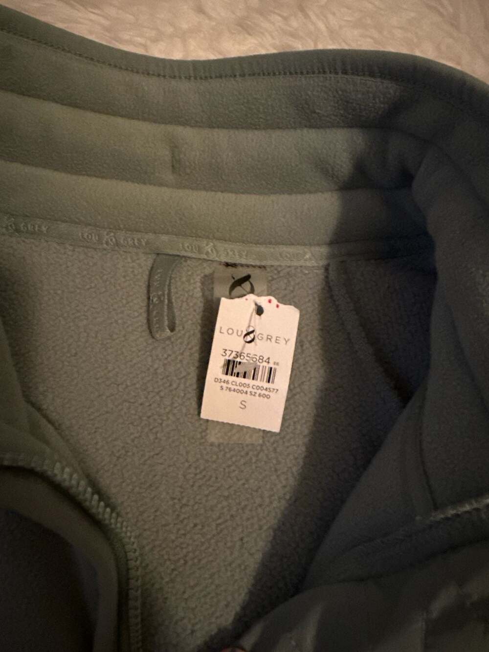 NWT Lou & Grey Dusty Sage Fleece Full Zip Funnel Neck Jacket - Picture 2 of 4
